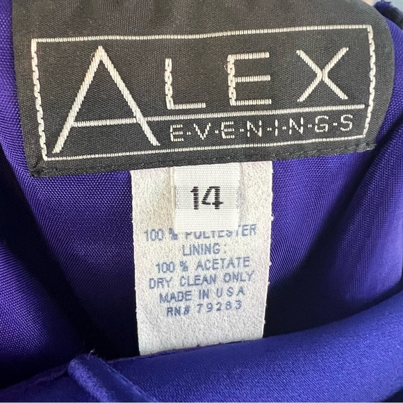 Alex Evenings Purple Satin A-Line Gown Dress - Picture 7 of 7
